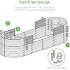 imageBest Choice Products 4x2x2ft Outdoor Metal Raised Garden Bed Oval Deep Root Planter Box for Vegetables Flowers Herbs and Succulents w 101 Gallon Capacity Rubber Edge Guard  CharcoalTaupe