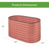 imageBest Choice Products 4x2x2ft Outdoor Metal Raised Garden Bed Oval Deep Root Planter Box for Vegetables Flowers Herbs and Succulents w 101 Gallon Capacity Rubber Edge Guard  CharcoalTerracotta