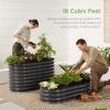 imageBest Choice Products 4x2x2ft Outdoor Metal Raised Garden Bed Oval Deep Root Planter Box for Vegetables Flowers Herbs and Succulents w 101 Gallon Capacity Rubber Edge Guard  CharcoalCharcoal