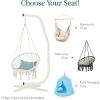 imageBest Choice Products Metal Hanging Hammock CStand for ChairWeatherResistant Finish Offset Base  Stand Only  BlackBeige