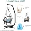 imageBest Choice Products Metal Hanging Hammock CStand for ChairWeatherResistant Finish Offset Base  Stand Only  BlackBlack