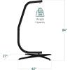 imageBest Choice Products Metal Hanging Hammock CStand for ChairWeatherResistant Finish Offset Base  Stand Only  BlackBlack