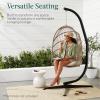 imageBest Choice Products Metal Hanging Hammock CStand for ChairWeatherResistant Finish Offset Base  Stand Only  BlackBlack