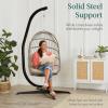 imageBest Choice Products Metal Hanging Hammock CStand for ChairWeatherResistant Finish Offset Base  Stand Only  BlackBlack
