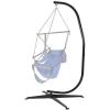 imageBest Choice Products Metal Hanging Hammock CStand for ChairWeatherResistant Finish Offset Base  Stand Only  BlackBlack