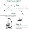 imageBest Choice Products Metal Hanging Hammock CStand for ChairWeatherResistant Finish Offset Base  Stand Only  BlackBlack