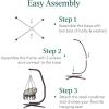 imageBest Choice Products Metal Hanging Hammock CStand for ChairWeatherResistant Finish Offset Base  Stand Only  BlackBrown