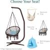 imageBest Choice Products Metal Hanging Hammock CStand for ChairWeatherResistant Finish Offset Base  Stand Only  BlackBrown