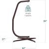 imageBest Choice Products Metal Hanging Hammock CStand for ChairWeatherResistant Finish Offset Base  Stand Only  BlackBrown