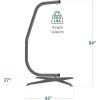 imageBest Choice Products Metal Hanging Hammock CStand for ChairWeatherResistant Finish Offset Base  Stand Only  BlackGray