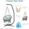 imageBest Choice Products Metal Hanging Hammock CStand for ChairWeatherResistant Finish Offset Base  Stand Only  BlackGray