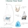 imageBest Choice Products Metal Hanging Hammock CStand for ChairWeatherResistant Finish Offset Base  Stand Only  BlackWhite