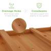 imageBest Choice Products Raised Garden Bed 48x24x32inch Mobile Elevated Wood Planter wLockable Wheels Storage Shelf Protective Liner  NaturalAcorn Brown