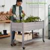imageBest Choice Products Raised Garden Bed 48x24x32inch Mobile Elevated Wood Planter wLockable Wheels Storage Shelf Protective Liner  NaturalGray