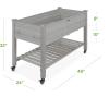 imageBest Choice Products Raised Garden Bed 48x24x32inch Mobile Elevated Wood Planter wLockable Wheels Storage Shelf Protective Liner  NaturalGray