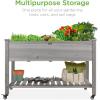 imageBest Choice Products Raised Garden Bed 48x24x32inch Mobile Elevated Wood Planter wLockable Wheels Storage Shelf Protective Liner  NaturalGray