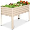 imageBest Choice Products 48x24x30in Galvanized Raised Garden Bed Metal Elevated Planter Box Vegetable Garden for Backyard Patio Balcony  Dark GreenBeige