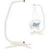 imageBest Choice Products Metal Hanging Hammock CStand for ChairWeatherResistant Finish Offset Base  Stand Only  BlackBeige