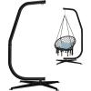 imageBest Choice Products Metal Hanging Hammock CStand for ChairWeatherResistant Finish Offset Base  Stand Only  BlackBlack