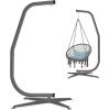 imageBest Choice Products Metal Hanging Hammock CStand for ChairWeatherResistant Finish Offset Base  Stand Only  BlackGray