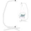 imageBest Choice Products Metal Hanging Hammock CStand for ChairWeatherResistant Finish Offset Base  Stand Only  BlackWhite