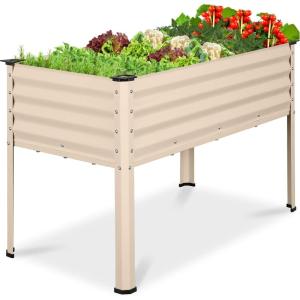 imageBest Choice Products 48x24x30in Galvanized Raised Garden Bed Metal Elevated Planter Box Vegetable Garden for Backyard Patio Balcony  Dark GreenBeige