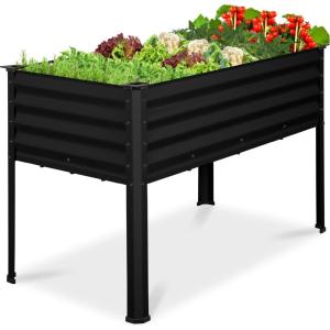 imageBest Choice Products 48x24x30in Galvanized Raised Garden Bed Metal Elevated Planter Box Vegetable Garden for Backyard Patio Balcony  Dark GreenBlack