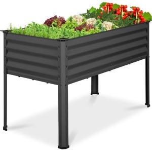 imageBest Choice Products 48x24x30in Galvanized Raised Garden Bed Metal Elevated Planter Box Vegetable Garden for Backyard Patio Balcony  Dark GreenCharcoal