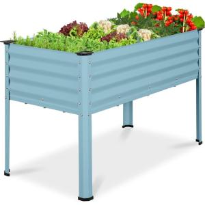 imageBest Choice Products 48x24x30in Galvanized Raised Garden Bed Metal Elevated Planter Box Vegetable Garden for Backyard Patio Balcony  Dark GreenMist Blue