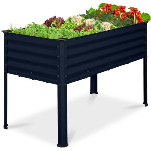 imageBest Choice Products 48x24x30in Galvanized Raised Garden Bed Metal Elevated Planter Box Vegetable Garden for Backyard Patio Balcony  Dark GreenNavy Blue
