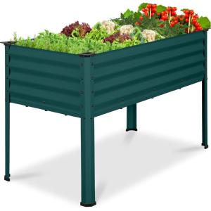 imageBest Choice Products 48x24x30in Galvanized Raised Garden Bed Metal Elevated Planter Box Vegetable Garden for Backyard Patio Balcony  Dark GreenPeacock Blue