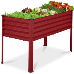 imageBest Choice Products 48x24x30in Galvanized Raised Garden Bed Metal Elevated Planter Box Vegetable Garden for Backyard Patio Balcony  Dark GreenRoyal Red