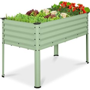 imageBest Choice Products 48x24x30in Galvanized Raised Garden Bed Metal Elevated Planter Box Vegetable Garden for Backyard Patio Balcony  Dark GreenSage Green