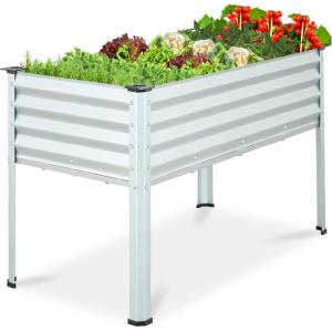 imageBest Choice Products 48x24x30in Galvanized Raised Garden Bed Metal Elevated Planter Box Vegetable Garden for Backyard Patio Balcony  Dark GreenSilver