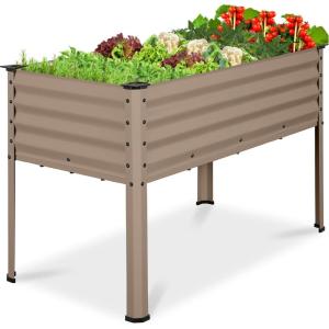 imageBest Choice Products 48x24x30in Galvanized Raised Garden Bed Metal Elevated Planter Box Vegetable Garden for Backyard Patio Balcony  Dark GreenTaupe