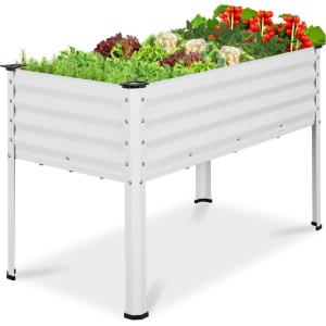 imageBest Choice Products 48x24x30in Galvanized Raised Garden Bed Metal Elevated Planter Box Vegetable Garden for Backyard Patio Balcony  Dark GreenWhite