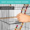 imageBest Choice Products 36in IndoorOutdoor Iron Bird Cage for Medium Small Birds Parrot Lovebird Finch Parakeets Cockatiel Enclosure wRemovable Tray 4 Feeders 2 Toys