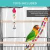 imageBest Choice Products 36in IndoorOutdoor Iron Bird Cage for Medium Small Birds Parrot Lovebird Finch Parakeets Cockatiel Enclosure wRemovable Tray 4 Feeders 2 Toys