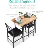 imageBest Choice Products 3Piece Modern Dining Set Space Saving Dinette for Kitchen Dining Room Small Space wSteel Frame Builtin Storage Rack  Medium BrownBlackOakBlack