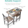 imageBest Choice Products 3Piece Modern Dining Set Space Saving Dinette for Kitchen Dining Room Small Space wSteel Frame Builtin Storage Rack  Medium BrownBlackGrayBlack