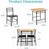 imageBest Choice Products 3Piece Modern Dining Set Space Saving Dinette for Kitchen Dining Room Small Space wSteel Frame Builtin Storage Rack  Medium BrownBlackOakBlack