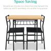 imageBest Choice Products 3Piece Modern Dining Set Space Saving Dinette for Kitchen Dining Room Small Space wSteel Frame Builtin Storage Rack  Medium BrownBlackOakBlack