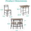 imageBest Choice Products 3Piece Modern Dining Set Space Saving Dinette for Kitchen Dining Room Small Space wSteel Frame Builtin Storage Rack  Medium BrownBlackGrayBlack