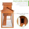 imageBest Choice Products 80in Outdoor Wooden Chicken Coop MultiLevel Hen House Poultry Cage wRamps Run Nesting Box Wire Fence 3 Access Areas