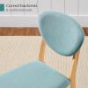 imageBest Choice Products Dining Chairs Set of 2 MidCentury Modern Upholstered Wood Armless wSeat Cushion Padded Backrest  WalnutCreamLight OakAqua