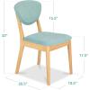 imageBest Choice Products Dining Chairs Set of 2 MidCentury Modern Upholstered Wood Armless wSeat Cushion Padded Backrest  WalnutCreamLight OakAqua