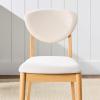imageBest Choice Products Dining Chairs Set of 2 MidCentury Modern Upholstered Wood Armless wSeat Cushion Padded Backrest  WalnutCreamLight OakCream
