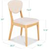imageBest Choice Products Dining Chairs Set of 2 MidCentury Modern Upholstered Wood Armless wSeat Cushion Padded Backrest  WalnutCreamLight OakCream