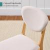 imageBest Choice Products Dining Chairs Set of 2 MidCentury Modern Upholstered Wood Armless wSeat Cushion Padded Backrest  WalnutCreamLight OakCream