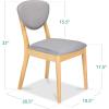 imageBest Choice Products Dining Chairs Set of 2 MidCentury Modern Upholstered Wood Armless wSeat Cushion Padded Backrest  WalnutCreamLight OakLight Gray